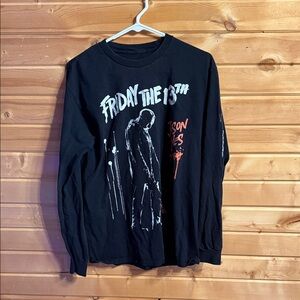 Friday the 13th Black Graphic Long Sleeve Shirt